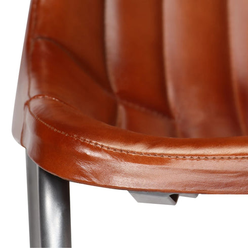 Swen Studio -  Dining Chairs 4 pcs Brown Real Leather